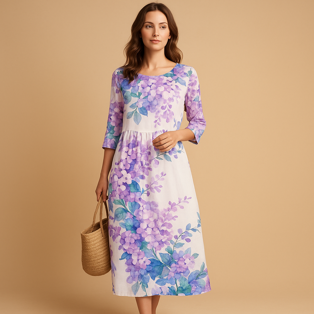 Women’s flowy midi dress with lightweight, breathable fabric and elegant silhouette, perfect for every season and any occasion.