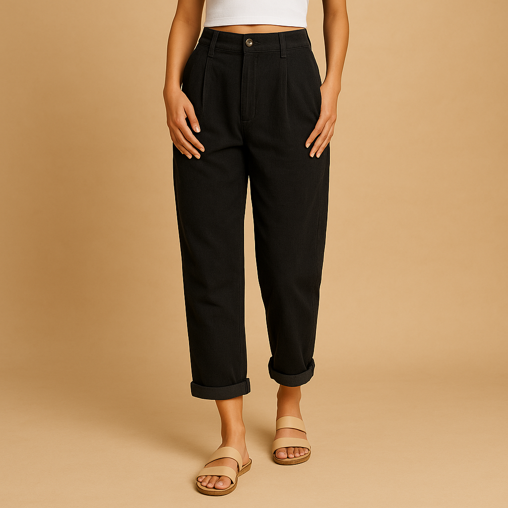 High-waist corduroy trousers for women with a relaxed straight-leg fit in multiple colours, ideal for casual and stylish autumn outfits.
