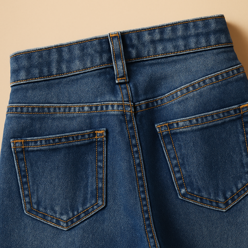 Women’s high-waist relaxed fit flared jeans in classic denim blue, designed for everyday comfort and a modern, laid-back look.