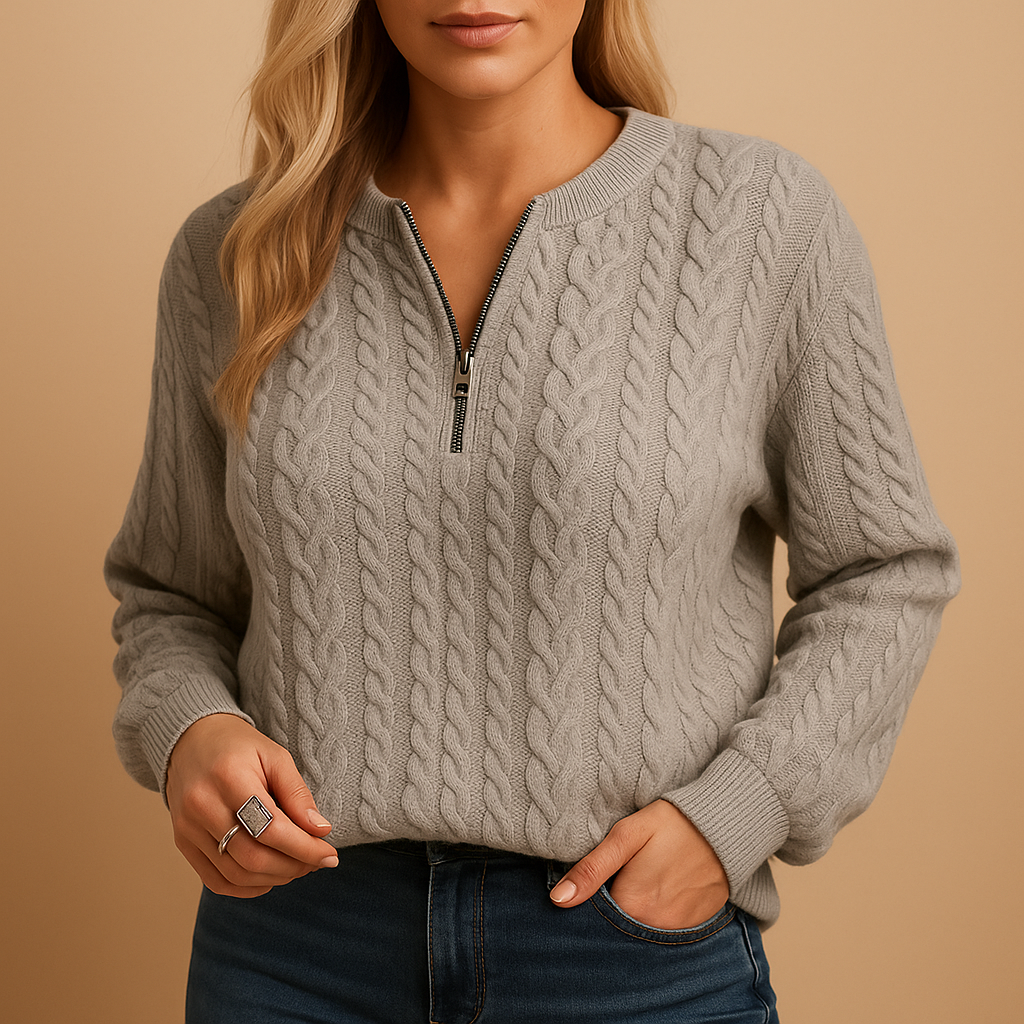 Women’s knitted casual sweater with relaxed fit, breathable fabric, and classic round neck. Ideal for spring, autumn, and winter layered outfits.