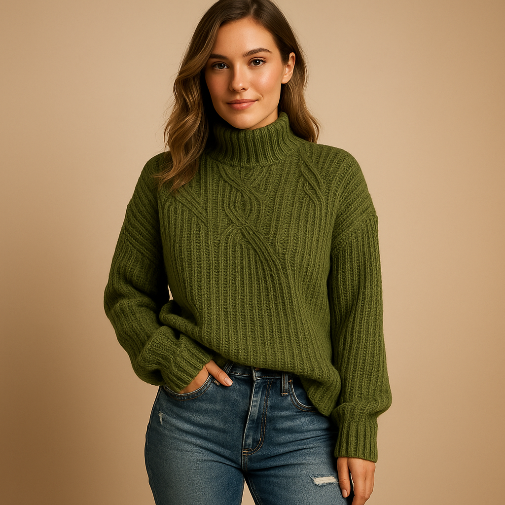 Women’s knitted long sleeve sweater with classic fit, soft fabric, and timeless design. Perfect for casual, office, and evening outfits.