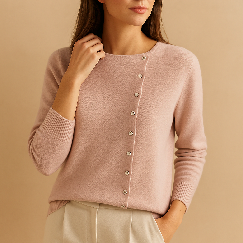 Women’s light round neck sweater with long sleeves, breathable knit, and relaxed fit, available in classic shades for casual or elegant styling.