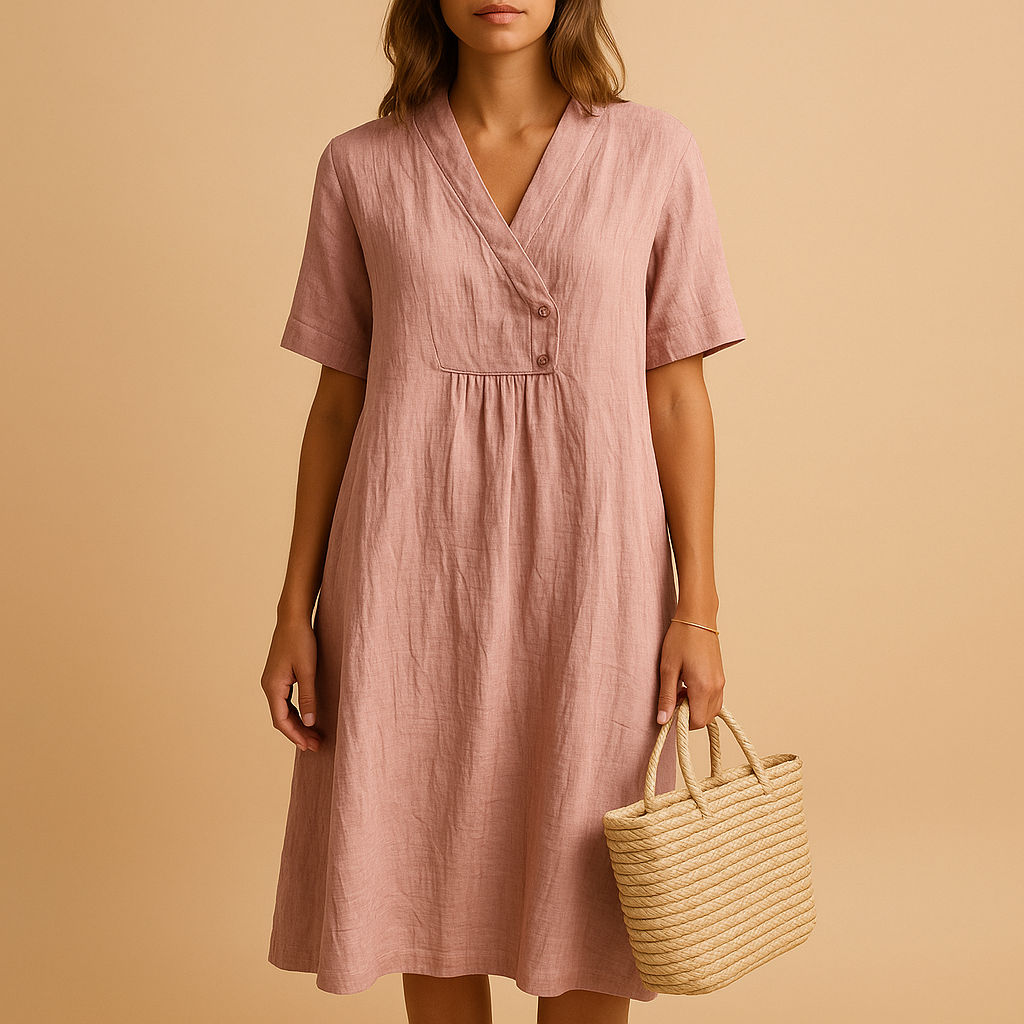 Women’s light summer dress with a loose, breathable fit in soft fabric. Perfect for casual outings, beach days, and festive summer occasions.