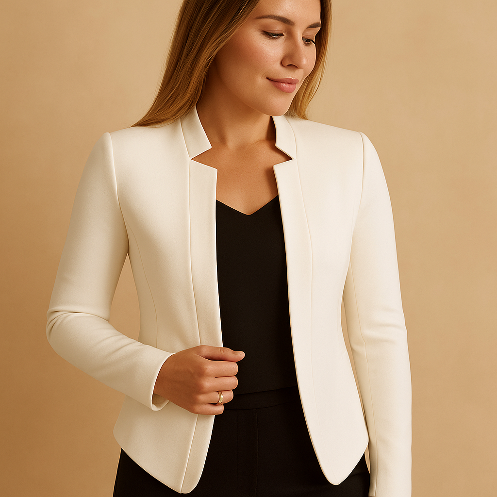 Women’s lightweight blazer with lapel collar and regular fit, ideal for spring and summer business or casual outfits.