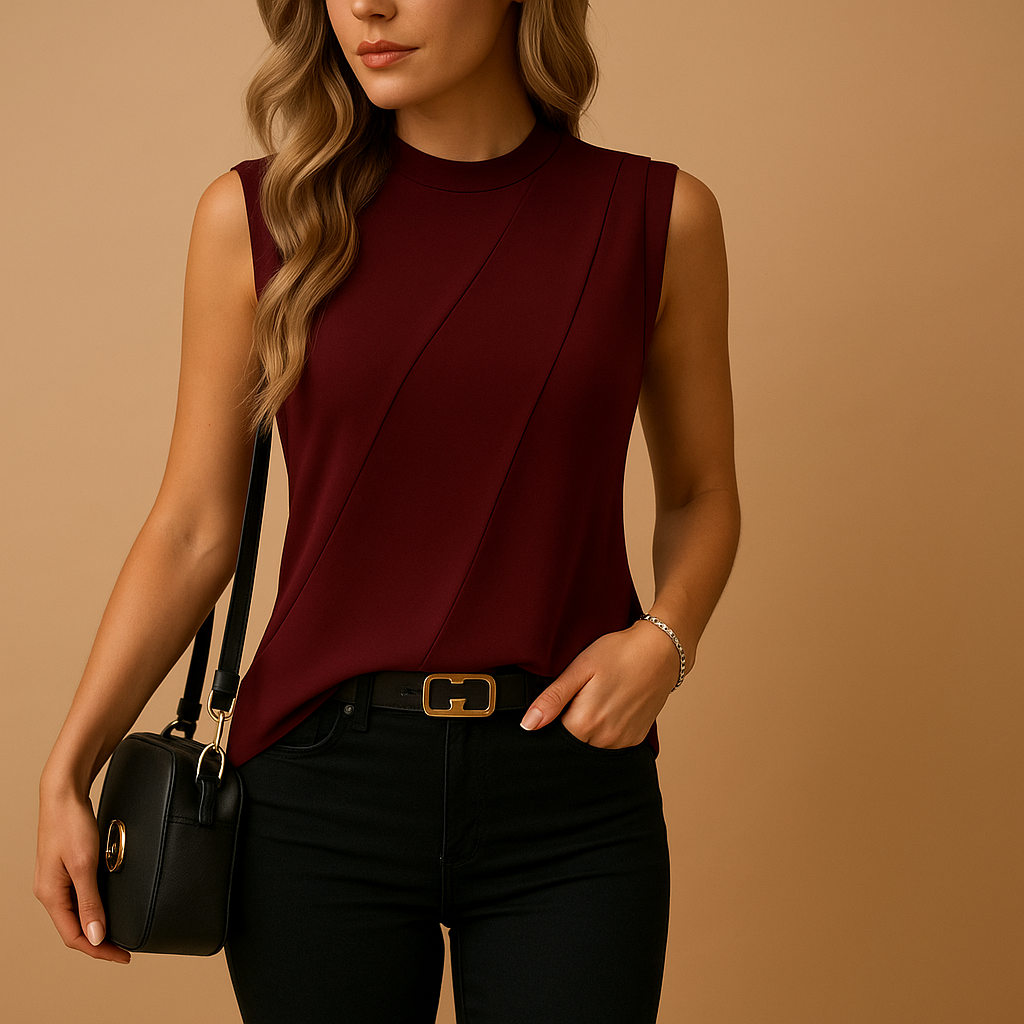 Lightweight women’s casual T-shirt with a round neck and solid design, perfect for warm days or layering for everyday wear.