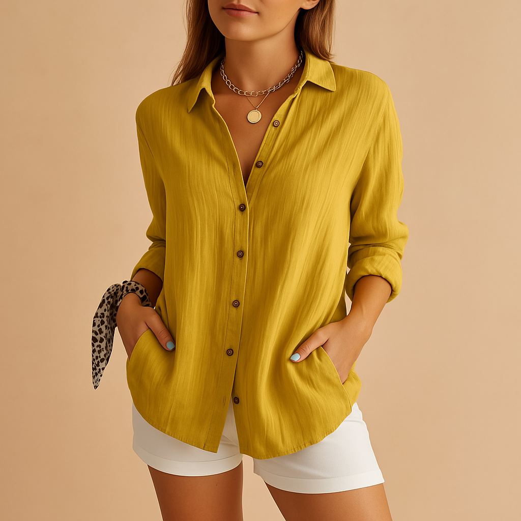 Women’s lightweight elegant blouse with breathable fabric and classic fit, perfect for work, casual outings, or evening occasions.