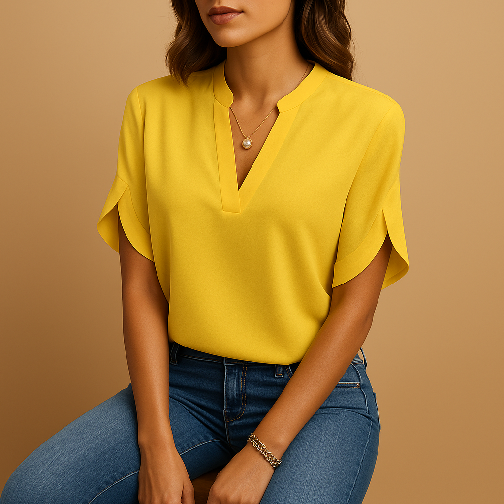 Women’s lightweight elegant blouse with a breathable cotton blend and feminine fit, perfect for spring, summer, and transitional wear.
