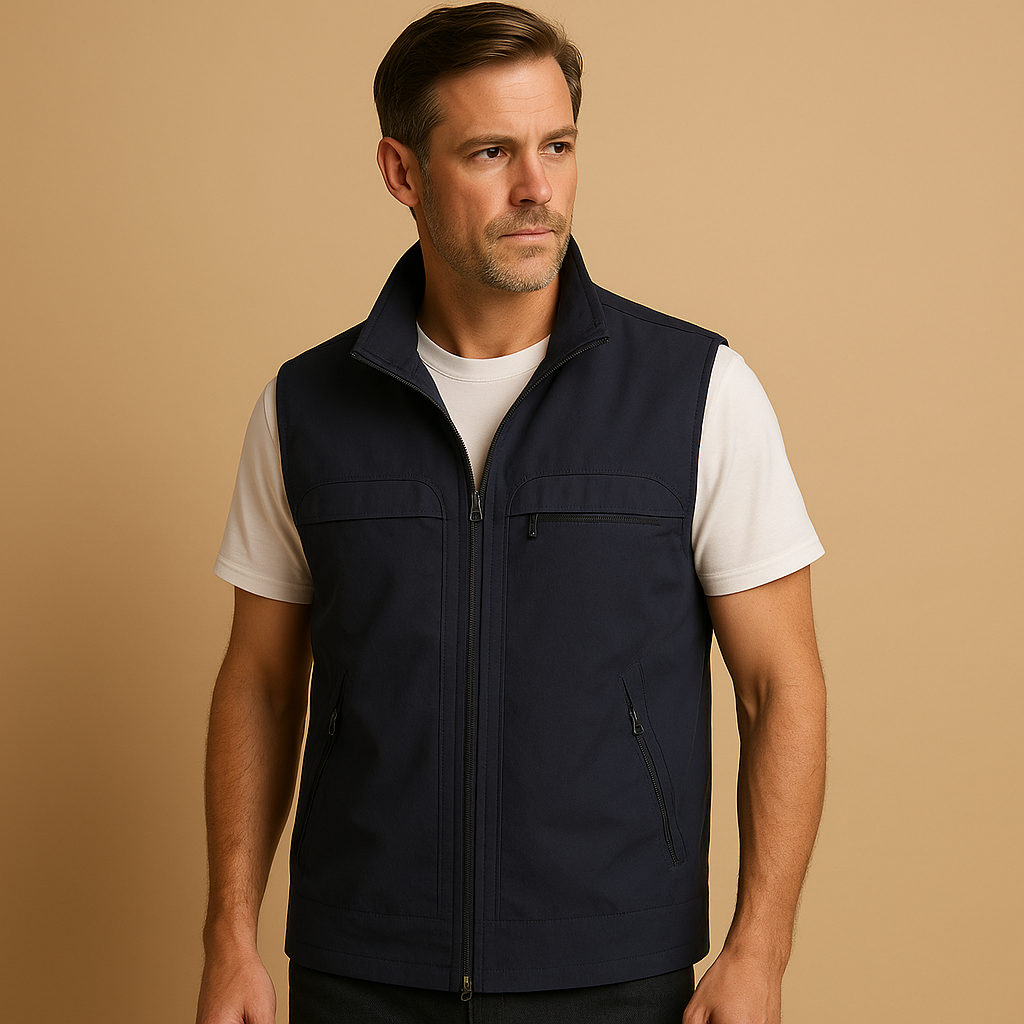 Men’s lightweight outdoor cardigan with breathable mesh fabric, short sleeves, and practical pockets, perfect for hiking, fishing, and camping.