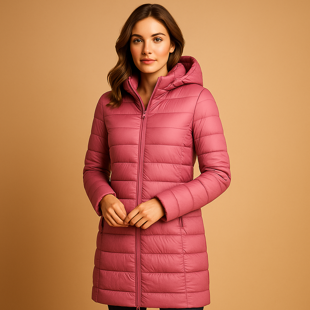 Lightweight quilted jacket for women with modern design and soft padding, ideal for winter and transitional seasons.