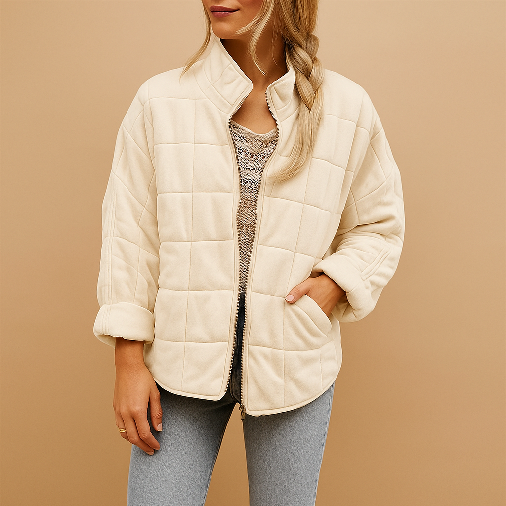 Lightweight summer jacket for women with tailored fit, breathable fabric, practical side pockets, and minimalist design in multiple colors.