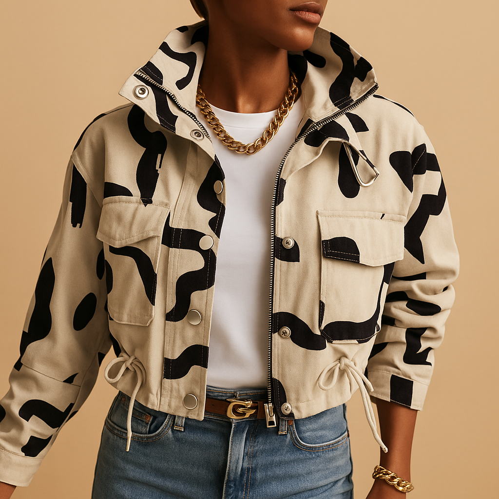 Lightweight summer jacket for women with tailored fit and modern silhouette, perfect for casual days or semi-formal occasions.