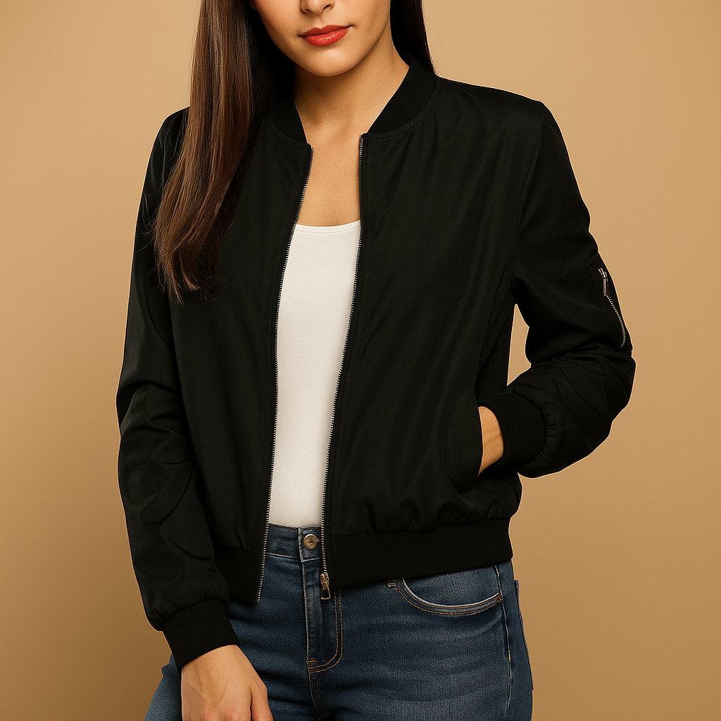 Lightweight summer jacket for women with breathable fabric, flattering slim fit, and timeless design. Perfect for daily wear in spring and summer.