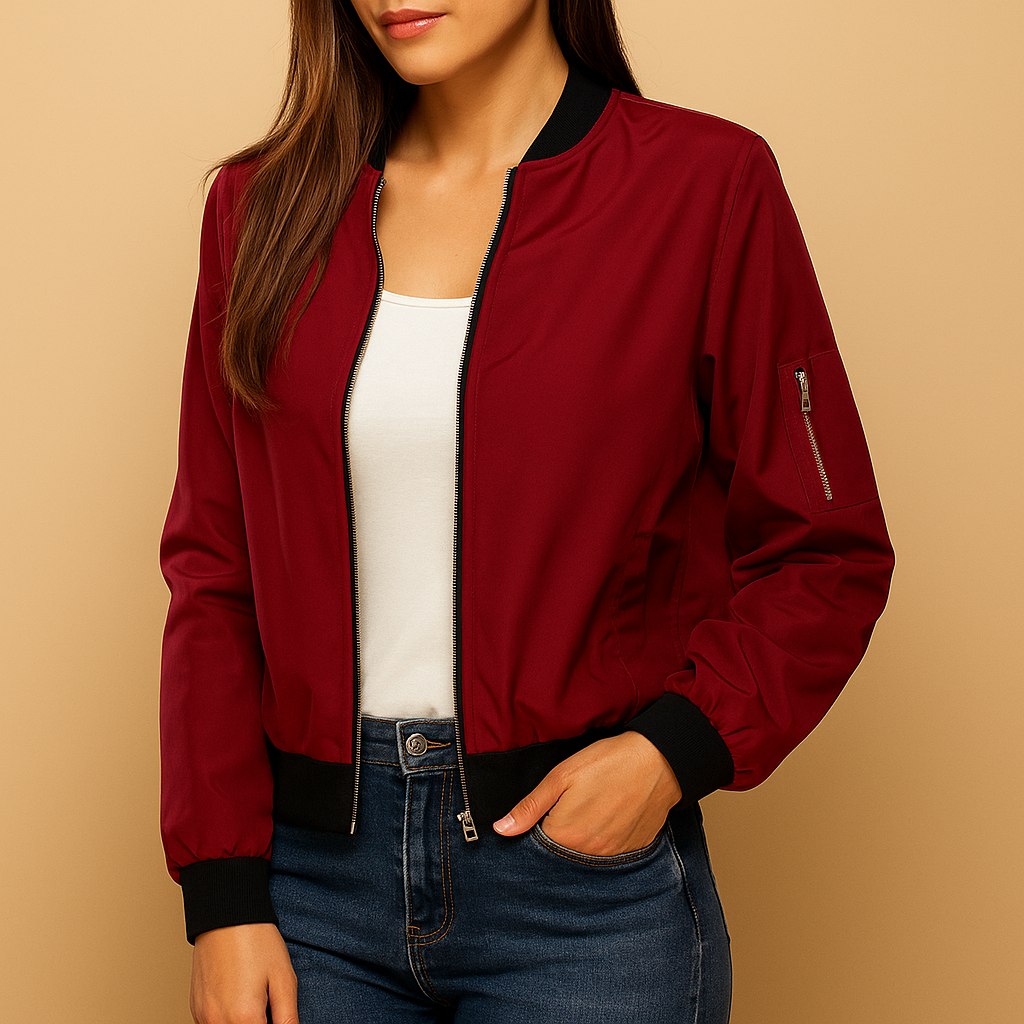 Lightweight summer jacket for women with breathable fabric, flattering slim fit, and timeless design. Perfect for daily wear in spring and summer.