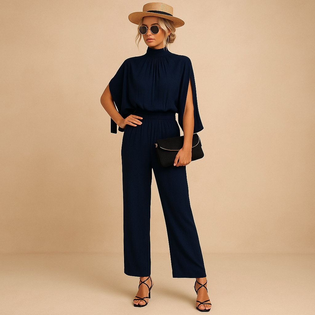 Women’s lightweight summer jumpsuit with adjustable straps and pockets, perfect for beach days, casual outings, and summer evenings.