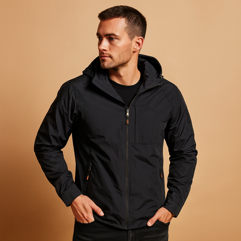 Men’s lightweight outdoor summer jacket with breathable fabric and multiple pockets, ideal for hiking, camping, and everyday wear.
