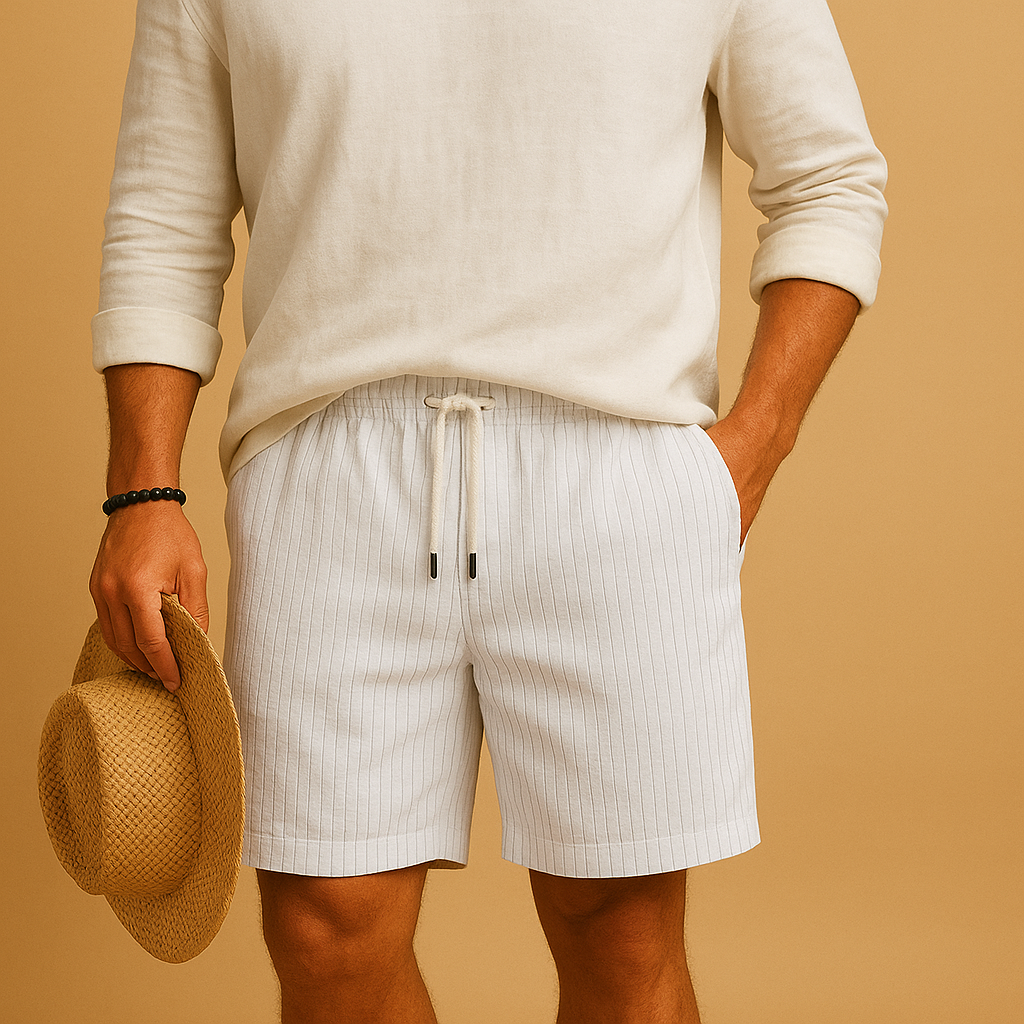 Men’s lightweight summer shorts with relaxed fit, elastic waistband, and breathable fabric, perfect for warm days, beach trips, and casual wear.