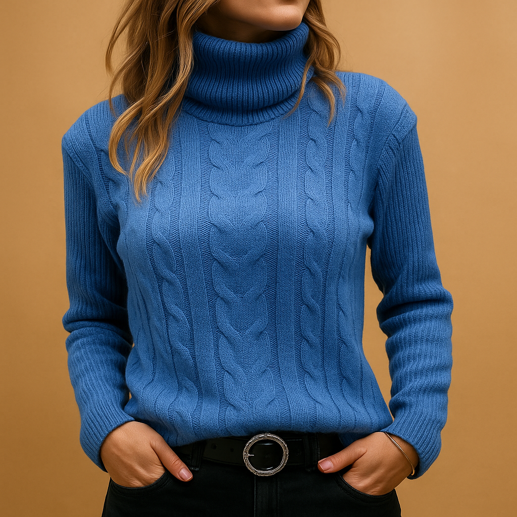 Lightweight turtleneck sweater for women with relaxed fit, minimalist style, and soft breathable fabric for casual or office wear.