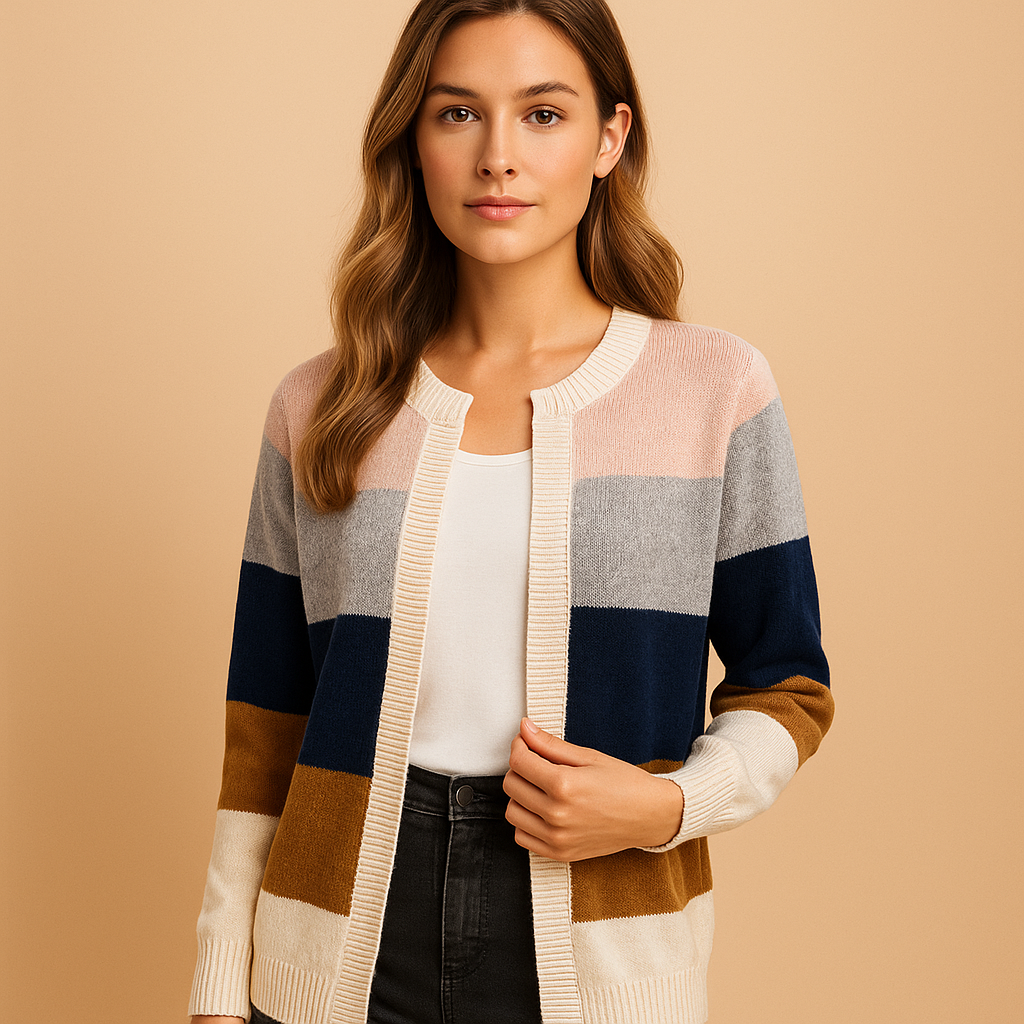 Elegant long open cardigan for women with a timeless cut, perfect for layering at work, casual outfits, or relaxed evenings at home.
