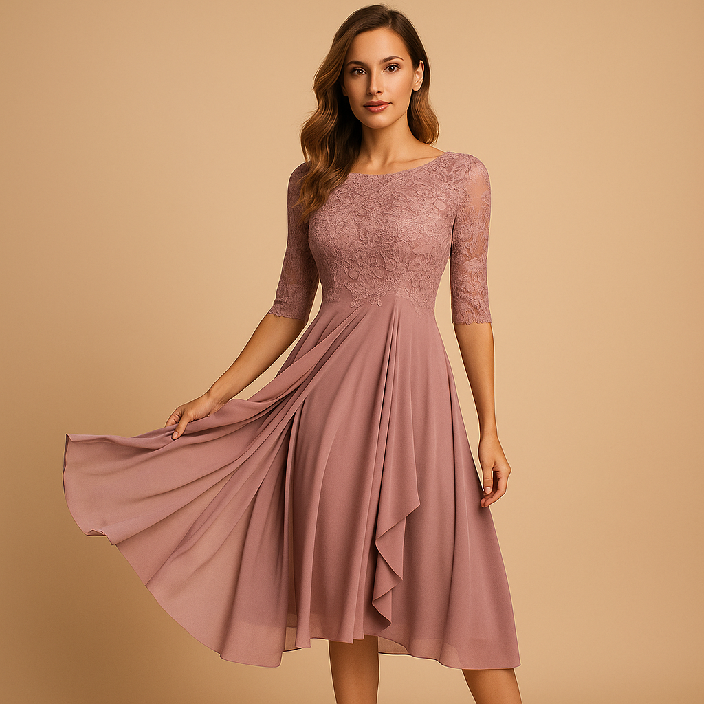 Women’s long summer dress with short sleeves and flowing maxi length, made from breathable fabric for vacations, beach days, and casual outings.