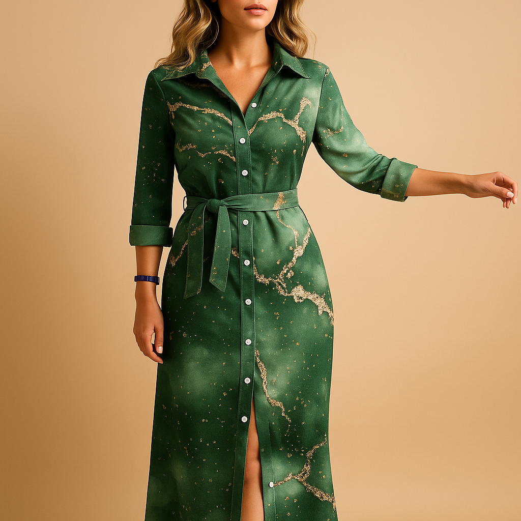 Women’s long summer dress with breathable fabric, loose fit, and short sleeves, available in light blue, green, navy blue, black, and striped blue.