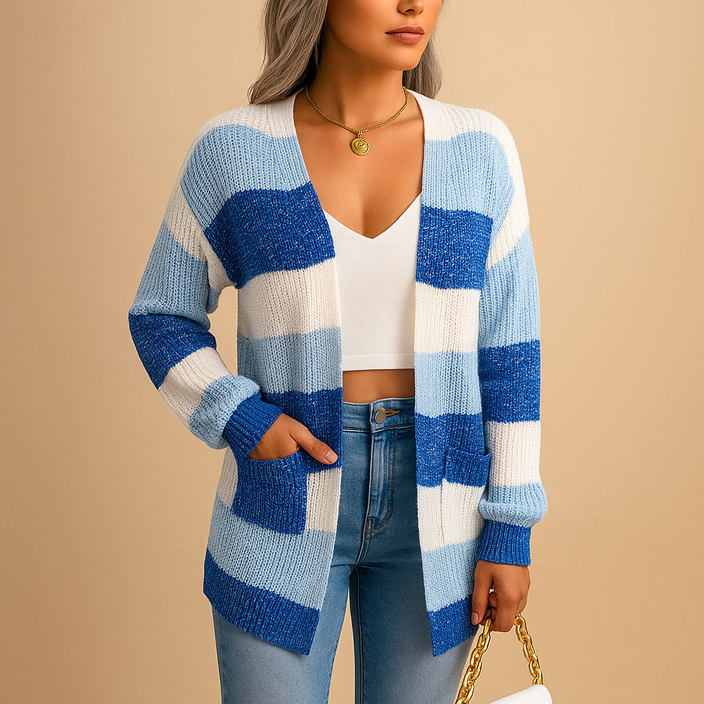Trendy plaid puff sleeve cardigan for women with slim fit and open front, perfect for casual wear or layering with jeans, skirts, or leggings.