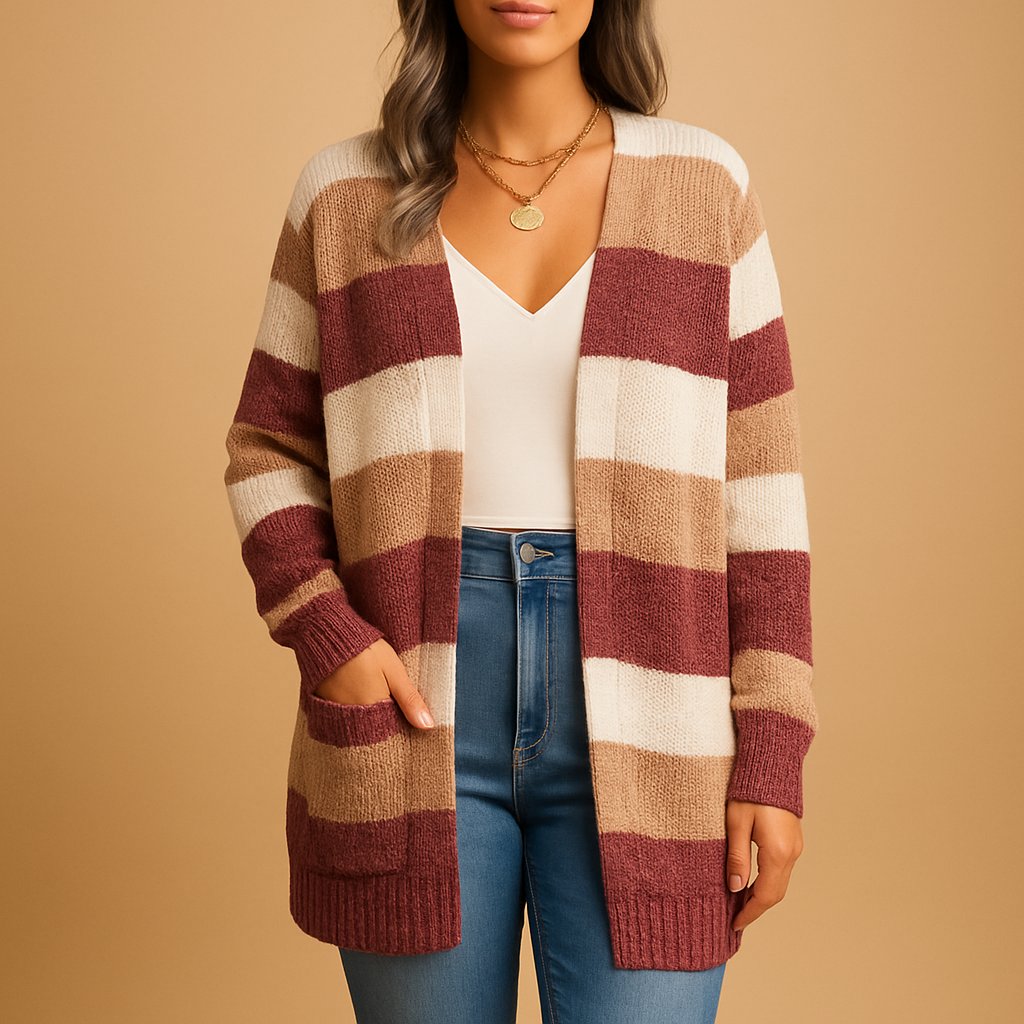 Trendy plaid puff sleeve cardigan for women with slim fit and open front, perfect for casual wear or layering with jeans, skirts, or leggings.