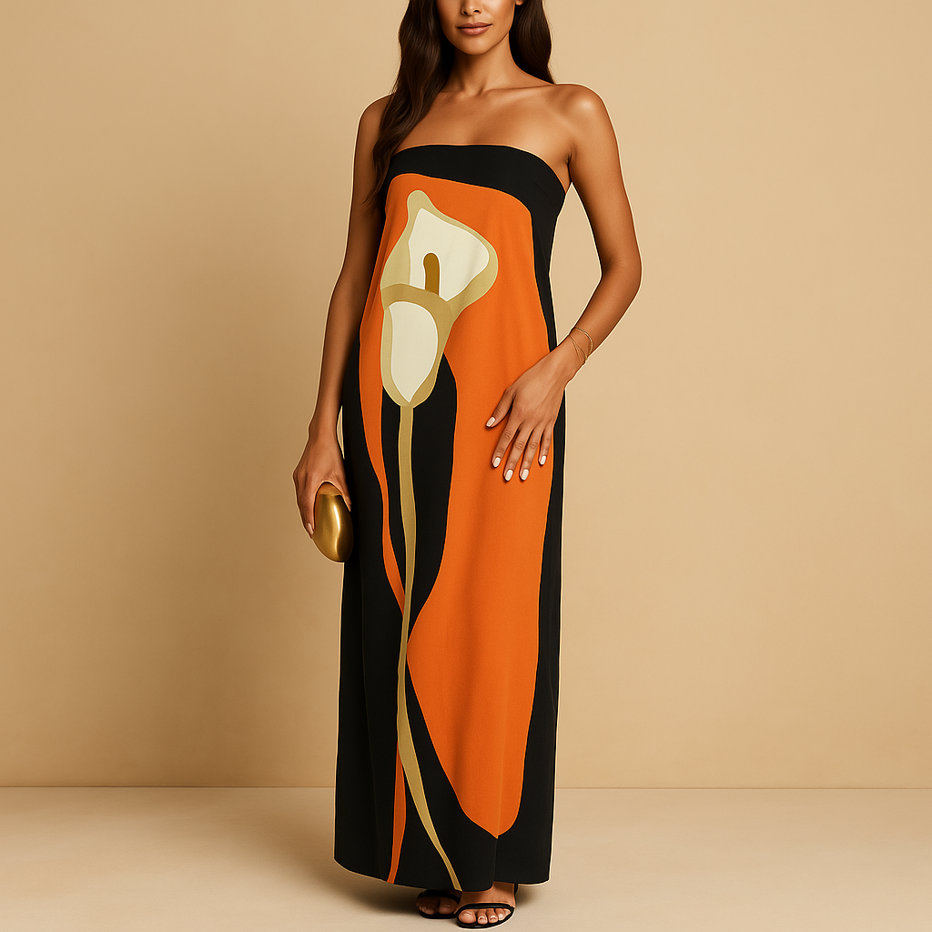 Women’s printed summer dress with lightweight fabric and feminine design, perfect for vacations, brunches, and summer garden parties.