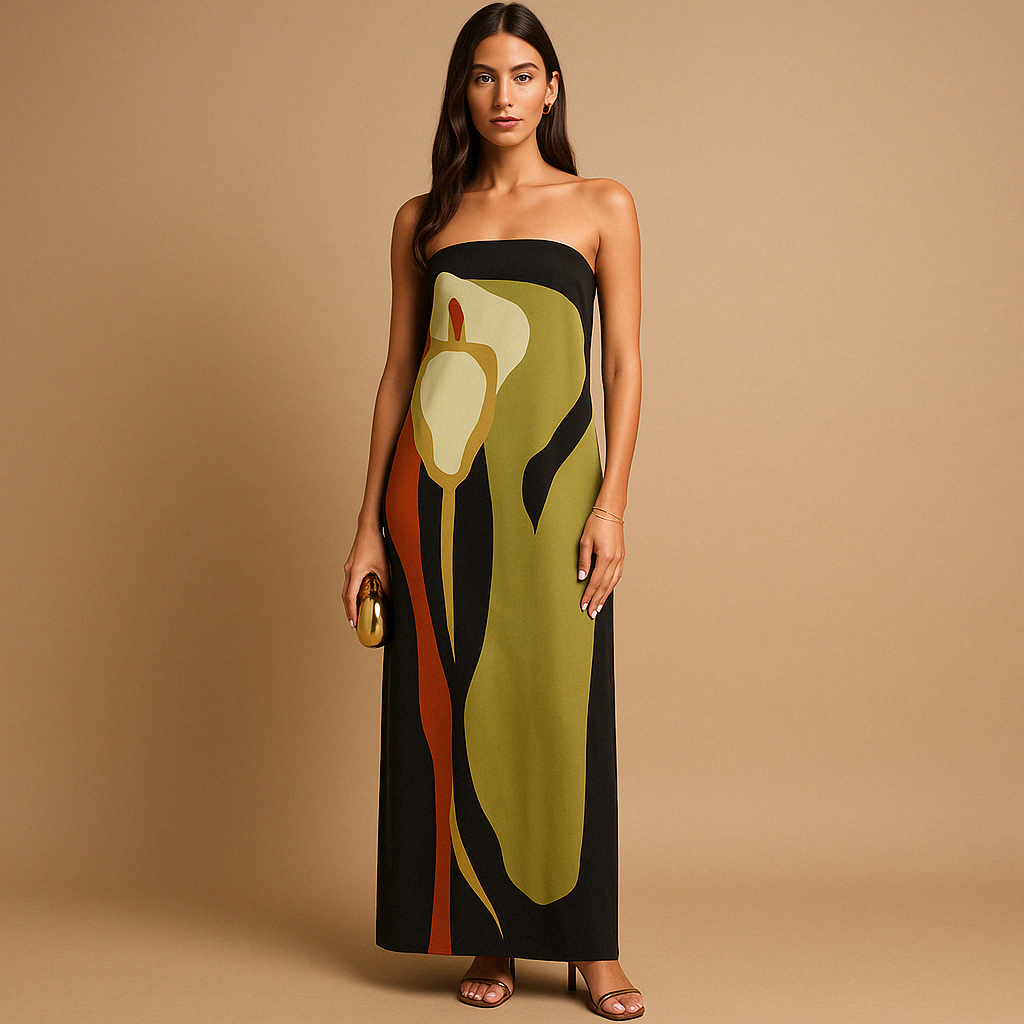 Women’s printed summer dress with lightweight fabric and feminine design, perfect for vacations, brunches, and summer garden parties.