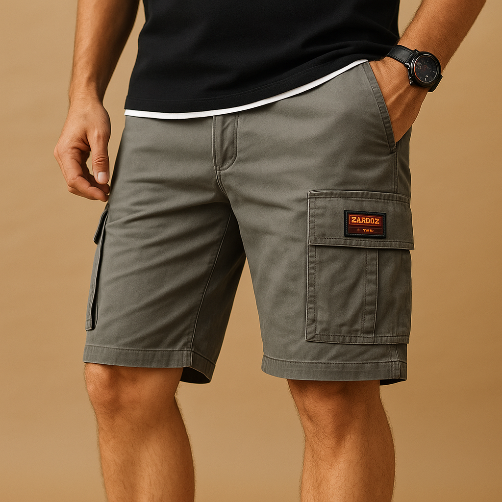 Men’s quick-dry cargo shorts with breathable fabric, multiple pockets, and comfortable fit, perfect for hiking, camping, or daily adventures.