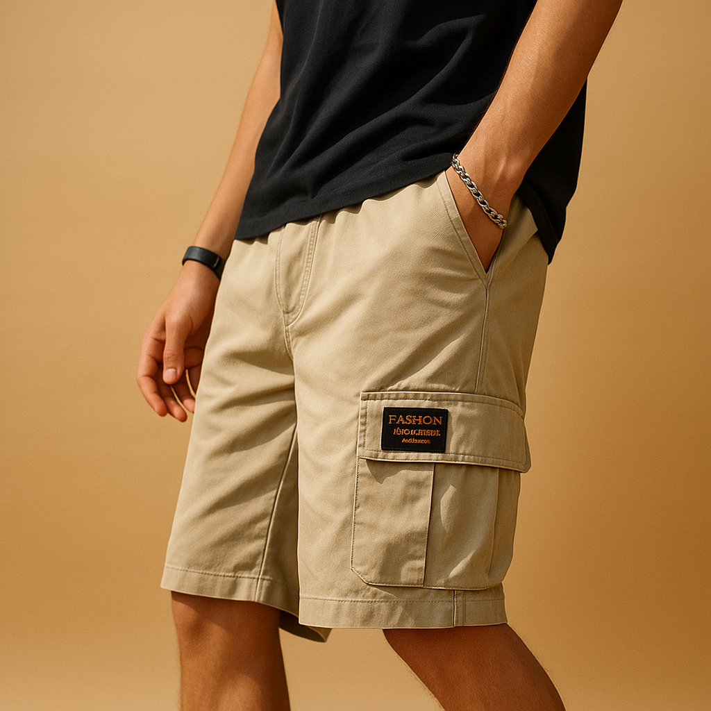 Men’s quick-dry cargo shorts with breathable fabric, multiple pockets, and comfortable fit, perfect for hiking, camping, or daily adventures.