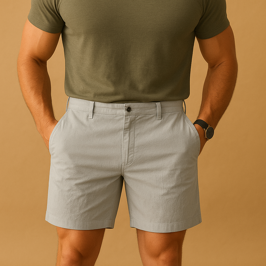 Men’s relaxed fit summer shorts with breathable fabric and timeless design, perfect for casual outings, summer dinners, and daily wear.