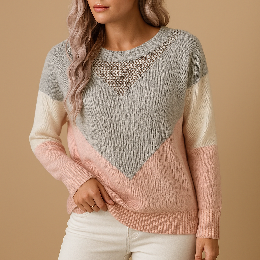 Relaxed knit sweater for women with soft texture and minimalist design, perfect for spring days, autumn walks, or cozy winter evenings at home.