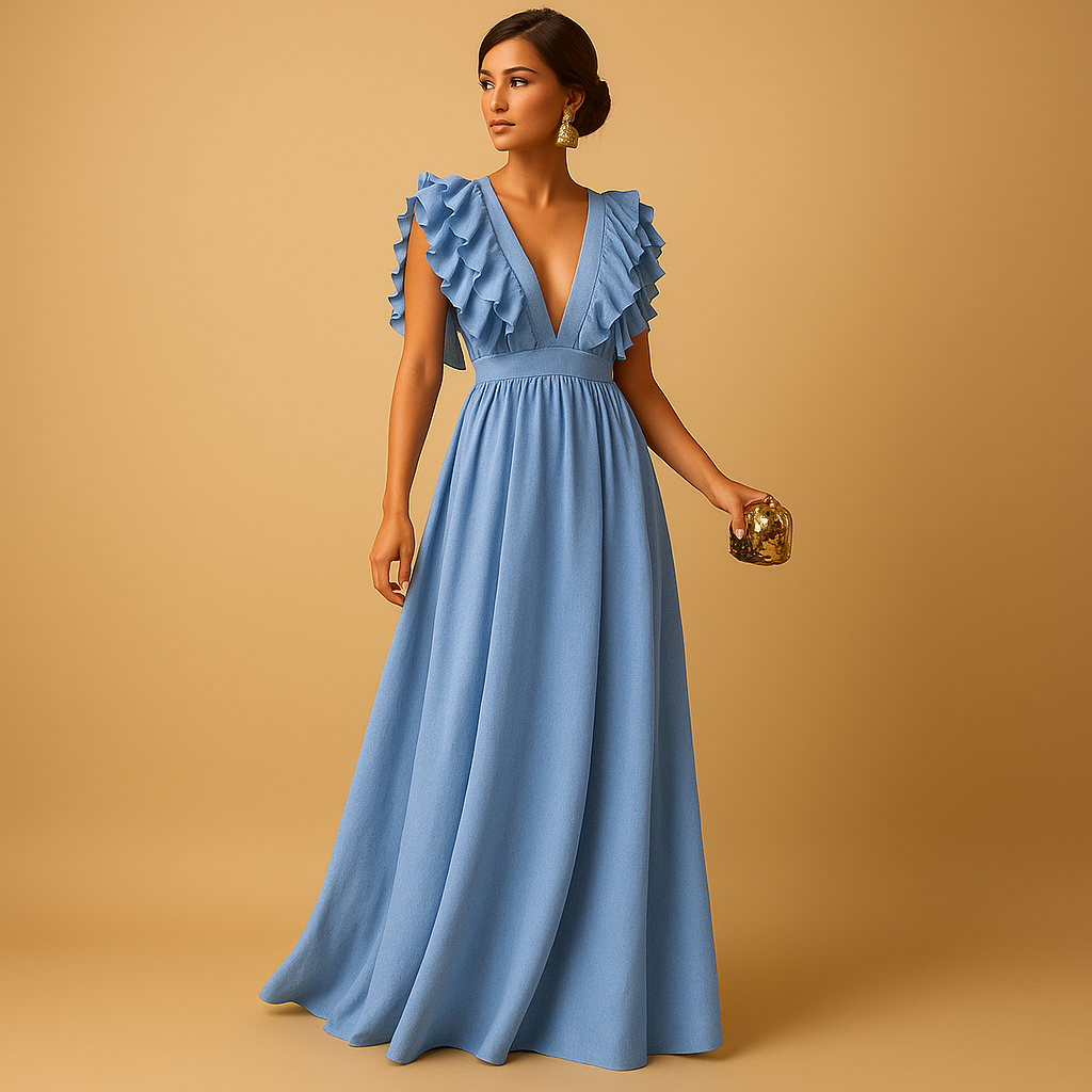 Ruffled long sleeve dress for women with elegant detailing and flattering fit, perfect for work, parties, and everyday outfits.