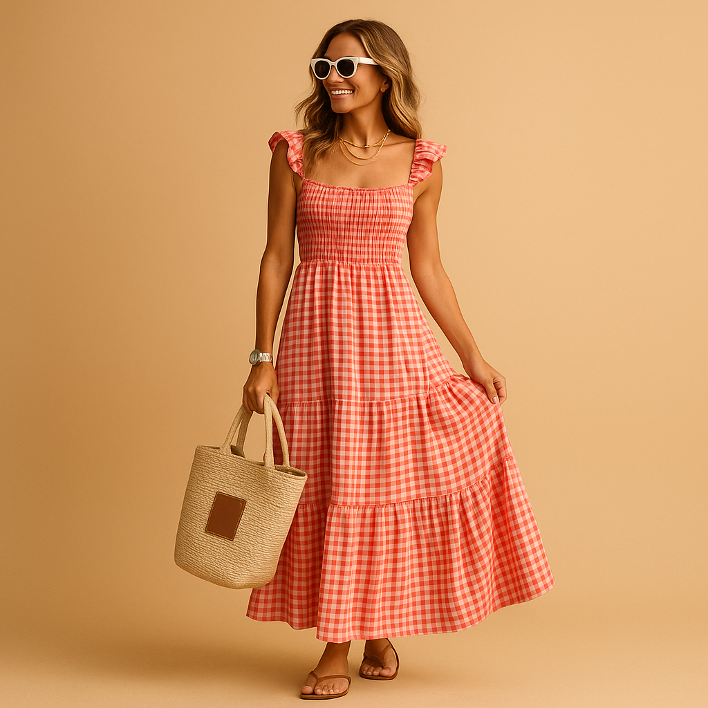 Sleeveless long summer dress for women with flowy fit and breathable fabric, perfect for casual days, parties, and warm weather outings.