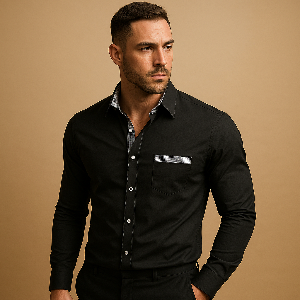 Men’s slim fit casual shirt with breathable fabric, classic collar, and modern tailored fit. Perfect for business, casual, and evening wear.