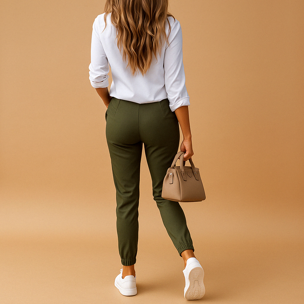Women’s slim fit chino pants with light stretch and tailored design, versatile for work, casual weekends, and professional outfits.