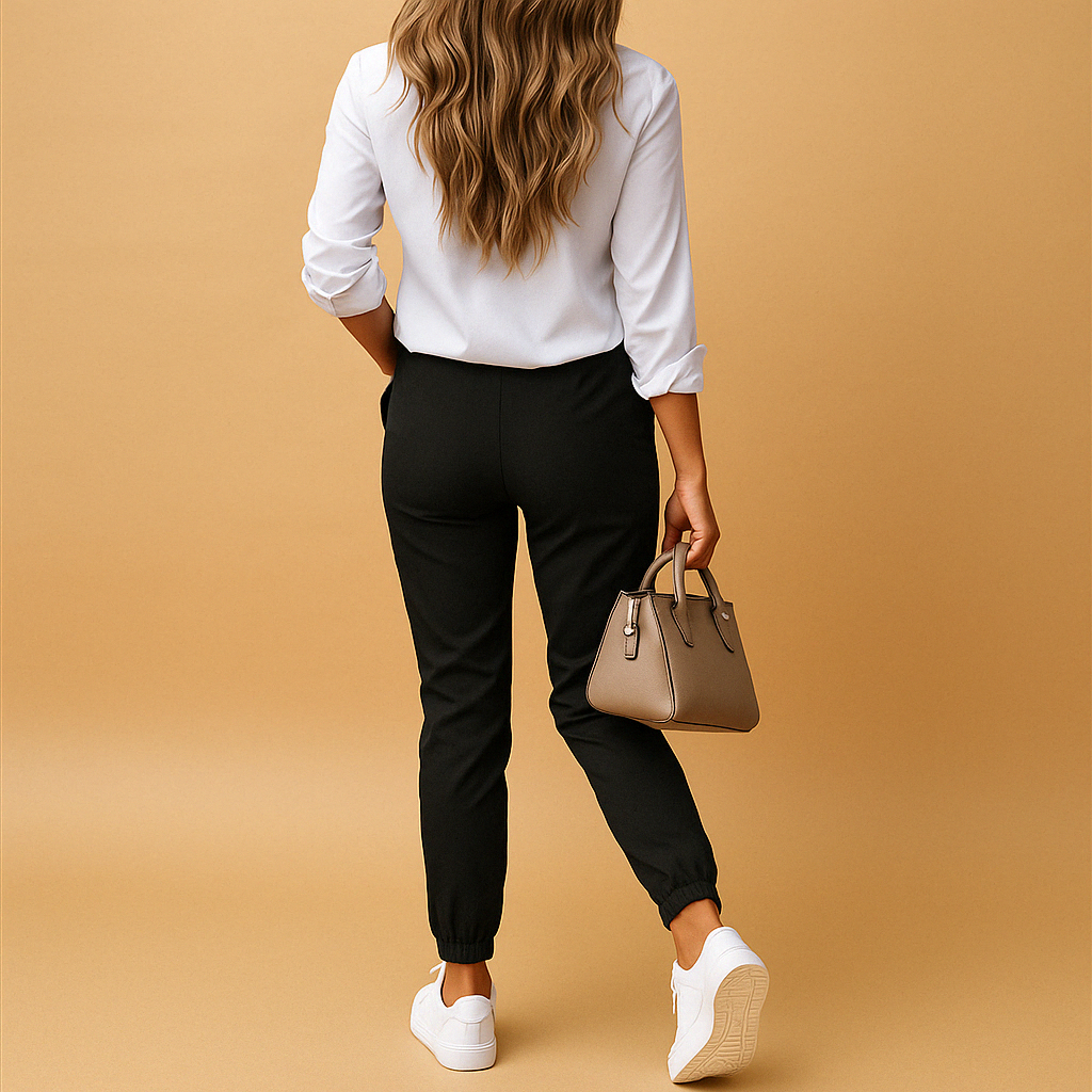 Women’s slim fit chino pants with light stretch and tailored design, versatile for work, casual weekends, and professional outfits.