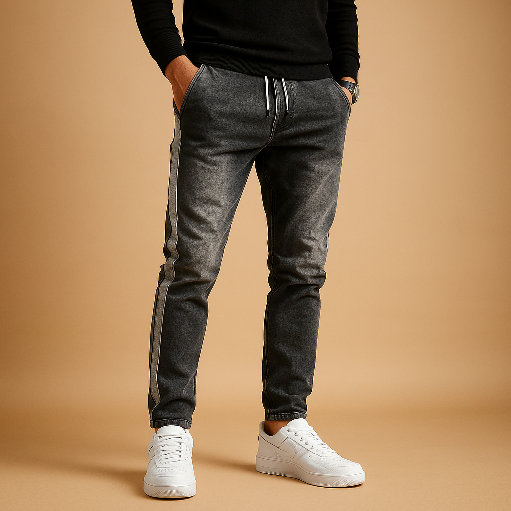 Men’s slim fit jeans made from premium stretch denim with modern wash and classic details, perfect for casual and smart-casual outfits.