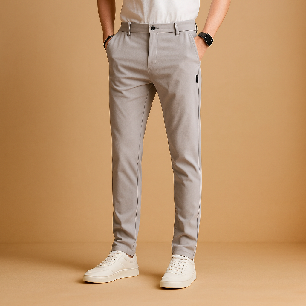 Men’s slim fit sport pants with breathable, quick-drying material and subtle stitching, ideal for workouts, travel, or casual wear.