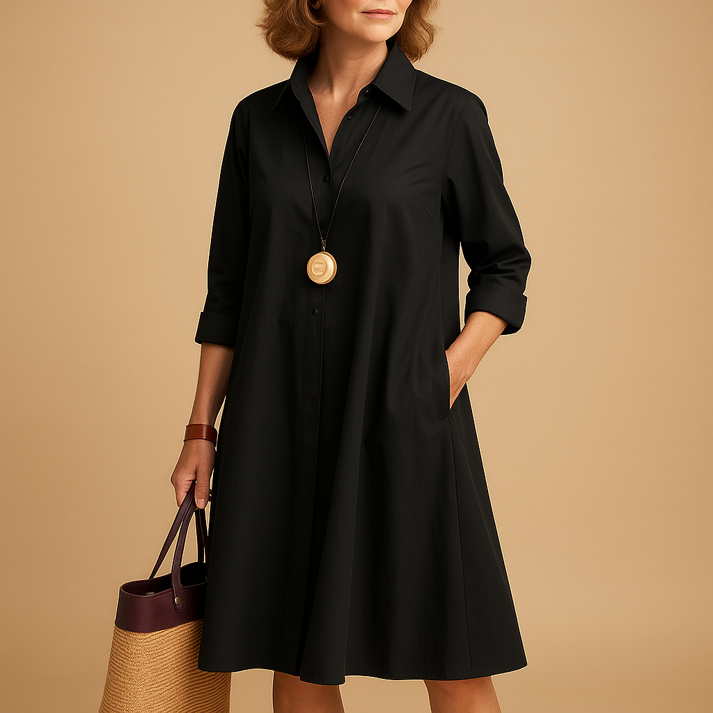 Stretch polo dress with collar for women in a flattering fit and breathable fabric, perfect for work, casual wear, and smart-casual occasions.