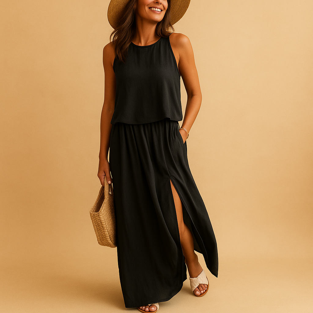 Casual short sleeve summer dress for women with a loose fit and breathable fabric. Perfect for everyday wear, casual outings, or chic summer occasions.