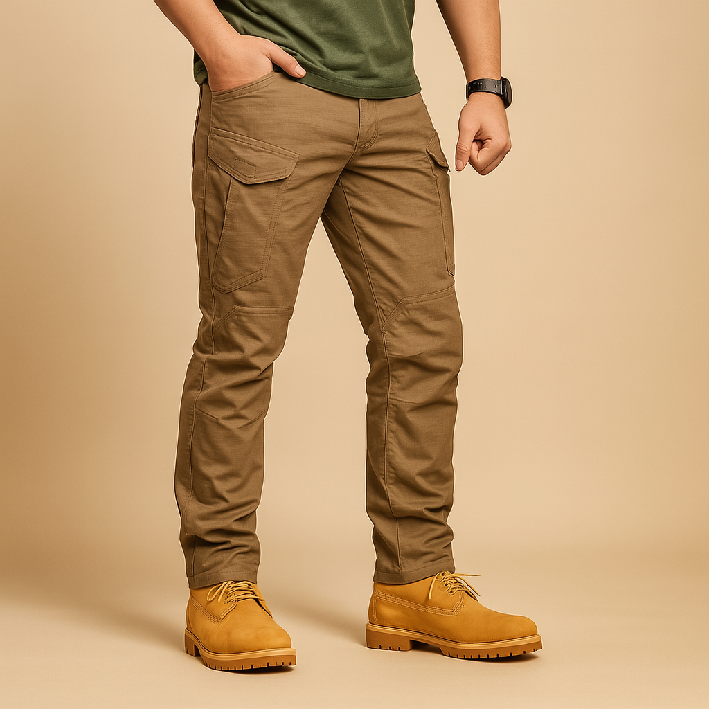 Men’s tactical cargo pants with military-inspired design, multiple pockets, and flexible fit. Ideal for outdoor, survival, travel, and everyday wear.