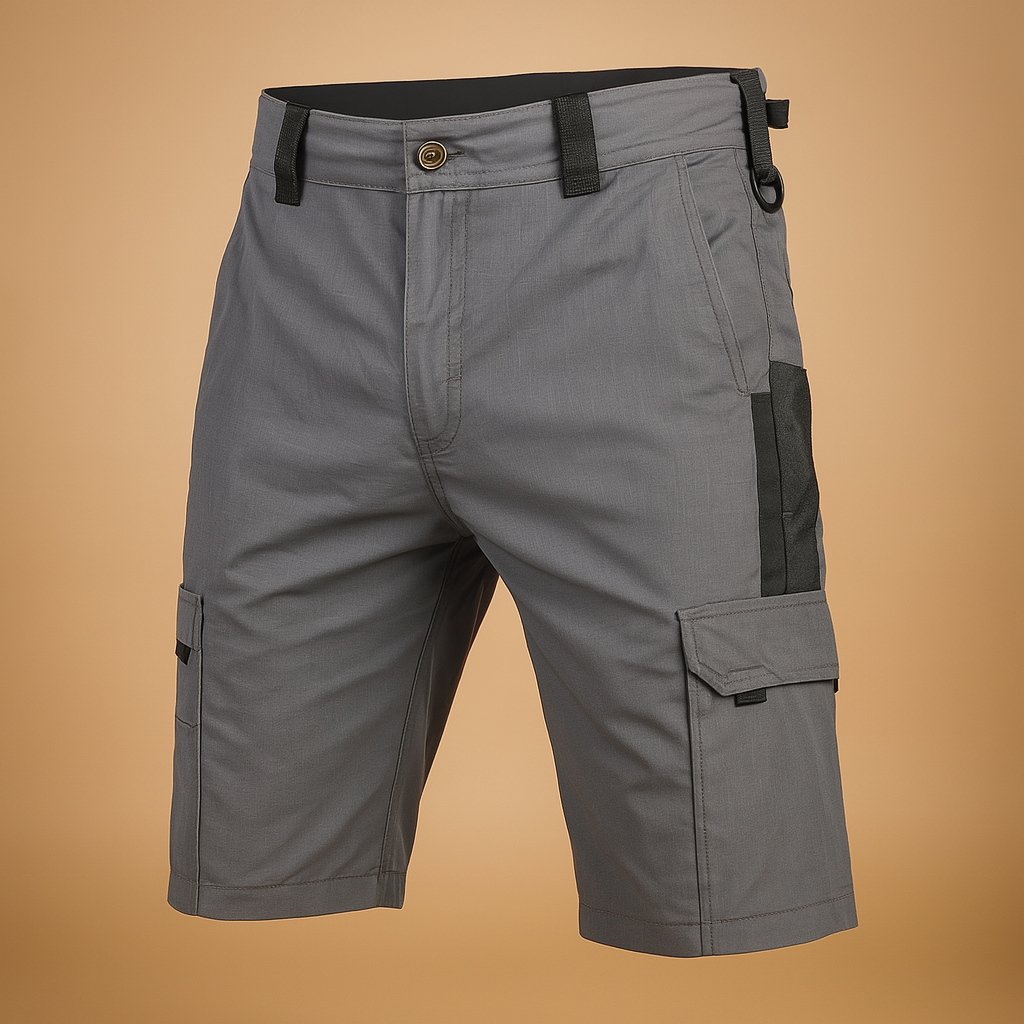 Men’s tactical outdoor shorts with multiple pockets, available in sand, army green, black, and grey. Durable, breathable, and lightweight for outdoor use.