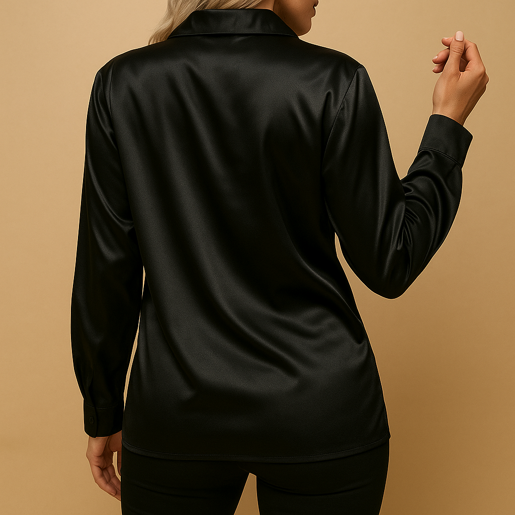 Timeless women’s blouse with classic collar and lightweight design, ideal for workdays, casual wear, or elegant all-season outfits.