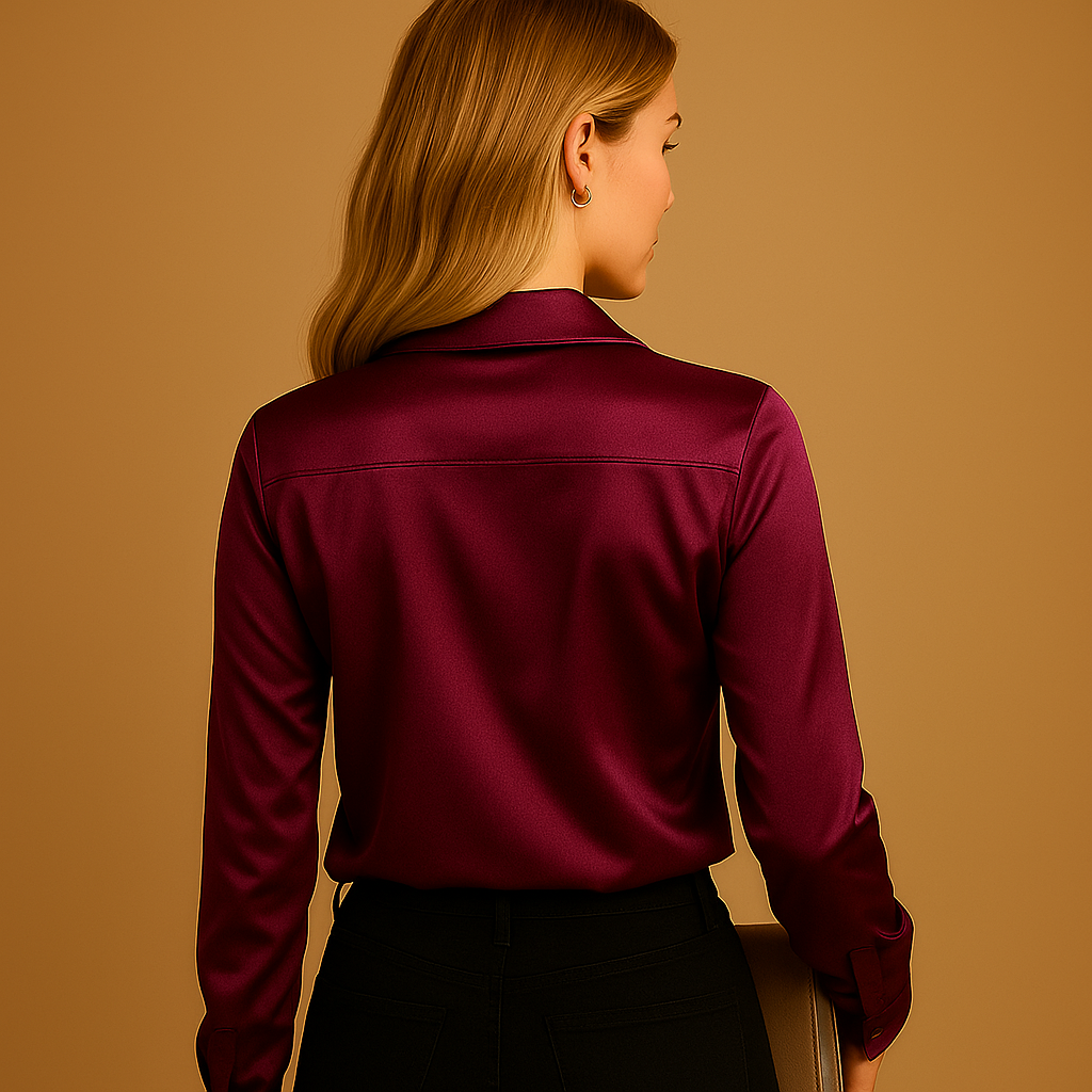 Timeless women’s blouse with classic collar and lightweight design, ideal for workdays, casual wear, or elegant all-season outfits.