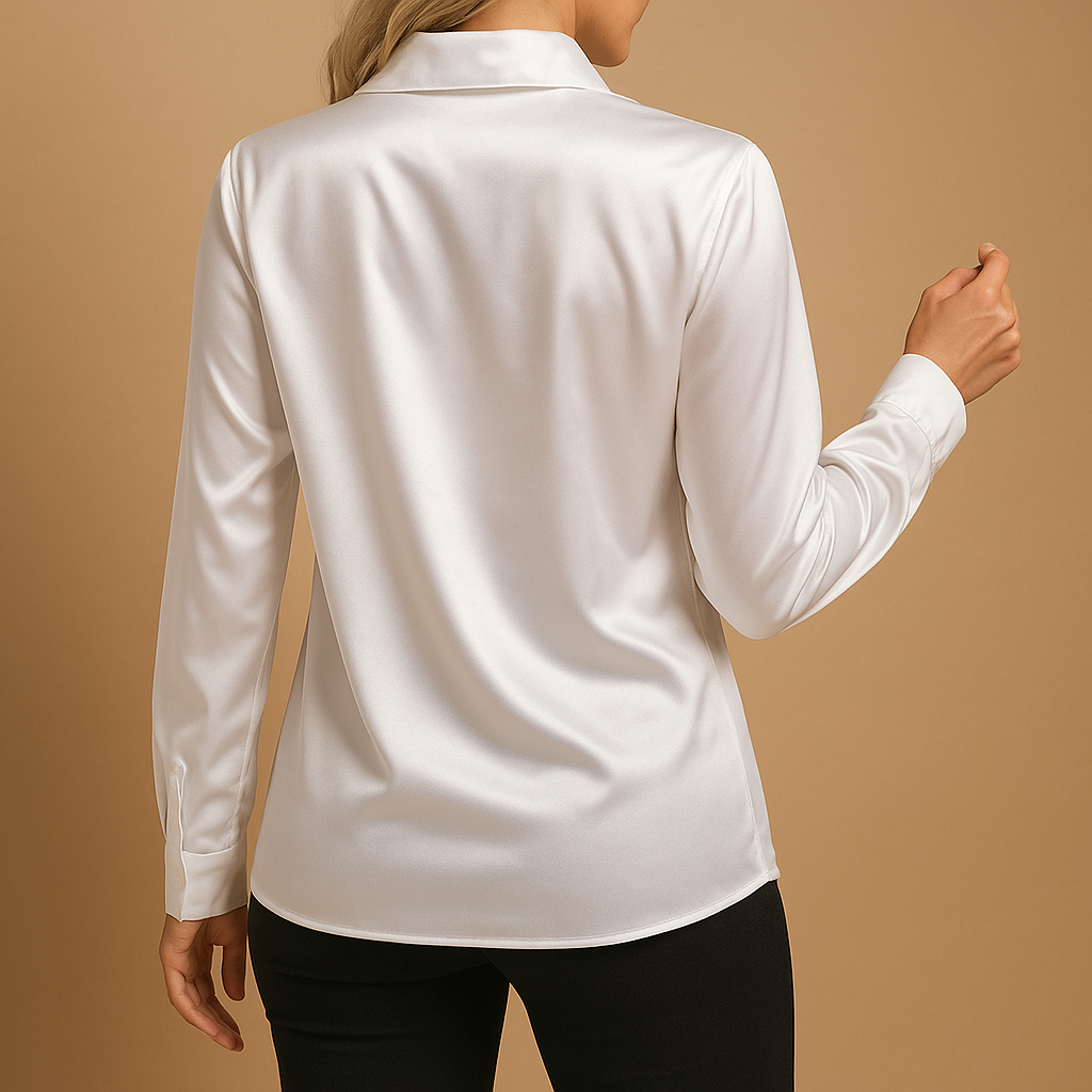 Timeless women’s blouse with classic collar and lightweight design, ideal for workdays, casual wear, or elegant all-season outfits.