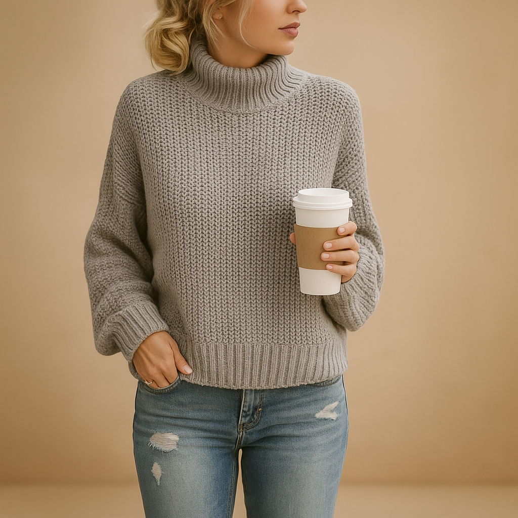Timeless knit sweater for women with soft durable fabric, cozy fit, and neutral tones. Perfect for year-round comfort and versatile styling.