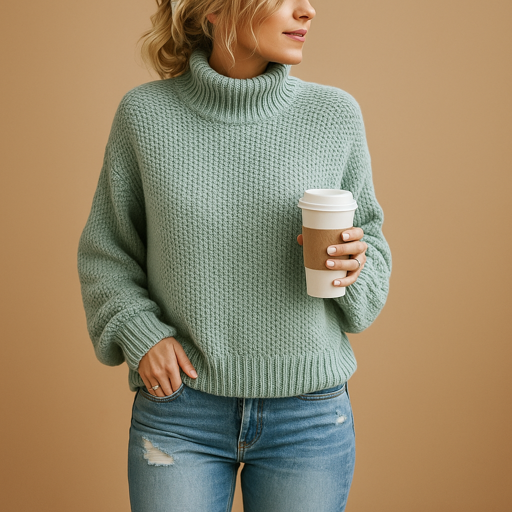 Timeless knit sweater for women with soft durable fabric, cozy fit, and neutral tones. Perfect for year-round comfort and versatile styling.