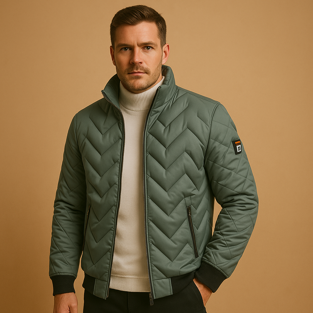 Men’s timeless puffer jacket with quilted design, wind protection, and practical pockets. Ideal for casual wear, sporty activities, and daily commutes.