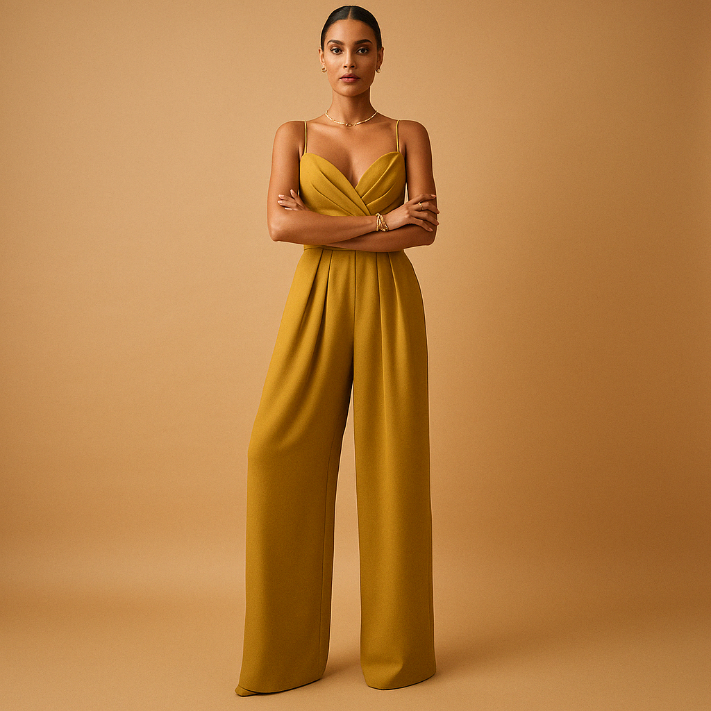 Light and stylish summer jumpsuit for women with adjustable straps and flattering fit, perfect for warm days and festive occasions.